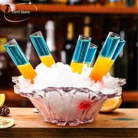 12pcs test tube cocktail glass set with free rack stand bar ktv night club home party shot glasses tipsy holder wine cup