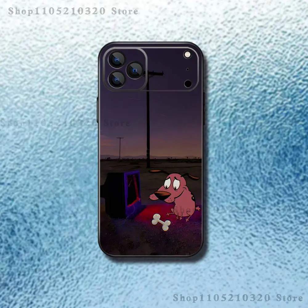 Фото Чехол для телефона Court the C-Cowardly Dog для iPhone 17,16,15,14,13,12,11,Pro Max,XS,XR,SE,Mini,8,7,мягкий силиконовый черный чехол №2