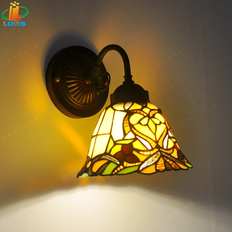 

6" American Goldfish Wall Lamp Tiffany Style Living Room TV Background Wall Stair Balcony Bathroom Lighting Retro Nostalgic