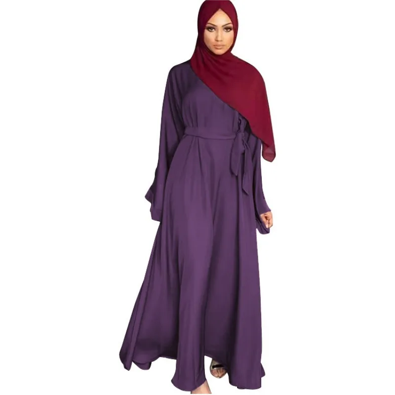 

Женское длинное платье Nicebird, абайя, Средний Восток, арабский малайский халат, элегантное однотонное Новое Свободное платье с круглым вырезом и длинным рукавом, весна-лето 2023