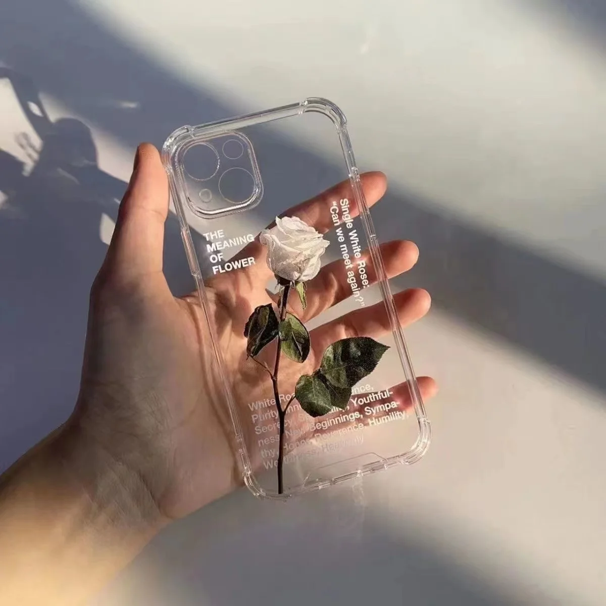 

Graceful White Rose Transparent Soft TPU Phone Case for iPhone XR X XS Max 13 12 11 14 Pro Max 7 8 plus SE 2020 Printing Cover
