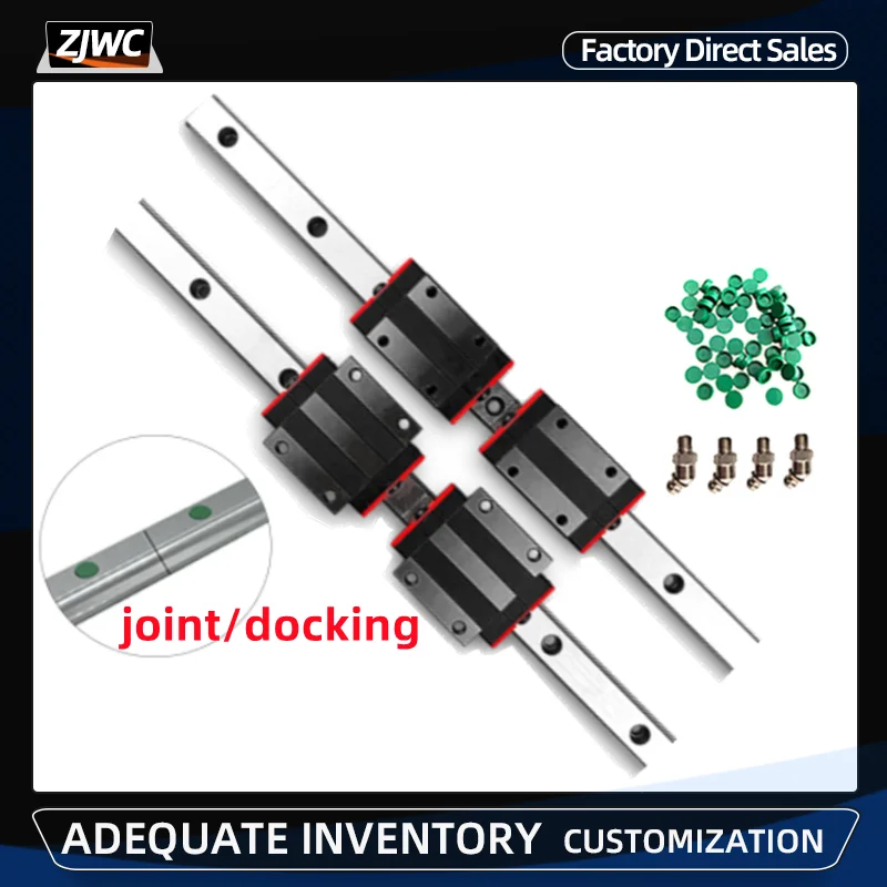 

2pcs 20mm Square linear guides HGR20-3000 3200 3500 4000mm joint/docking Linear Rails+4pcs HGH20CA Blocks for CNC Parts 3D Print