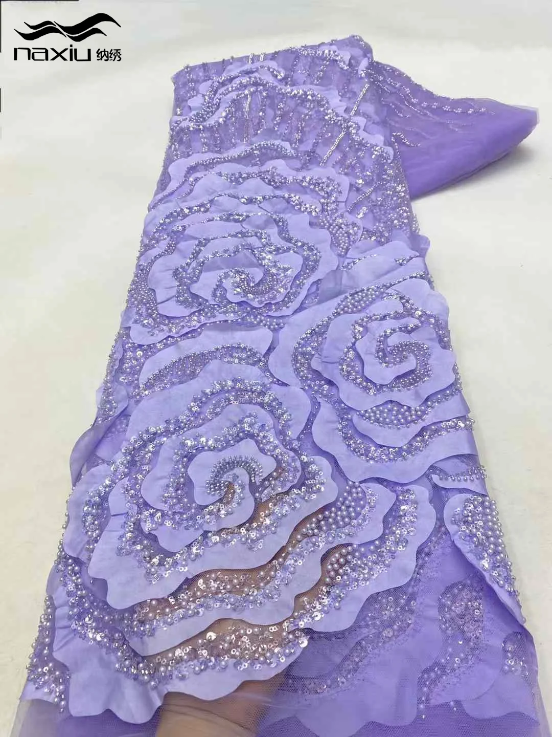 Мэдисон нигерийская кружевная ткань с бусинами для жениха 2025 высокое качество