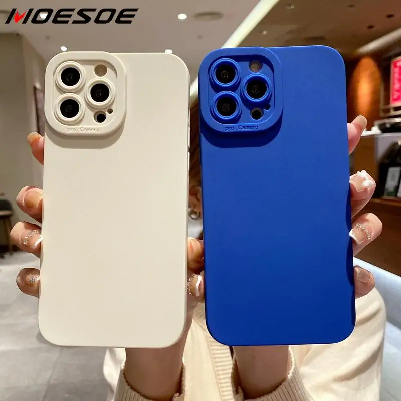 

For iphone 11 12 13 Pro Max XS X XR 7 8 Plus SE 2020 Luxury Candy Color Matte Phone Case Shockproof Lens Protection Bumper Cover