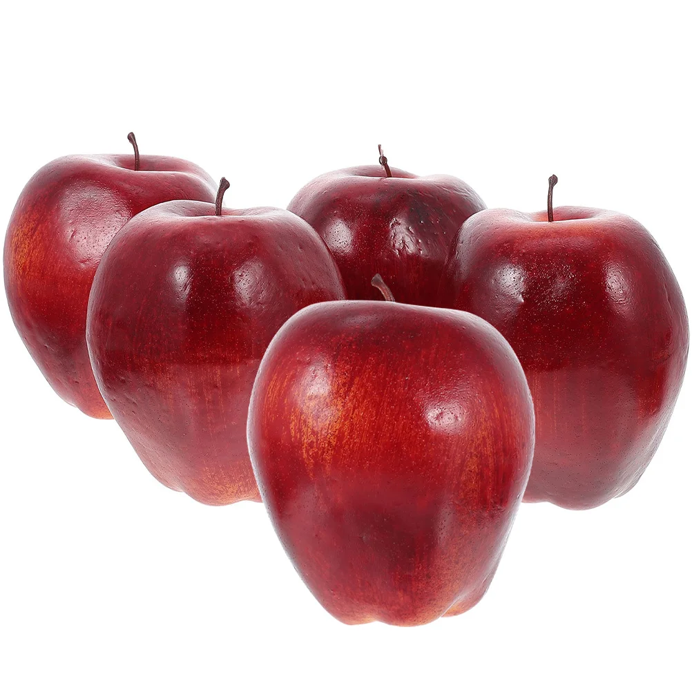 

5pcs Home Realistic Fruist Shop Fake Apples Fruits Red Apples Kitchen Photography Decoration Artificial Foams Apples