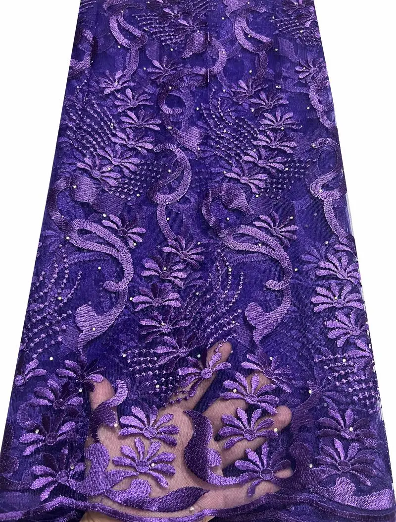 Французский кружевной материал 2023 года с вышивкой, сетчатый тюль высокого качества, нигерийский розовый WLY112.