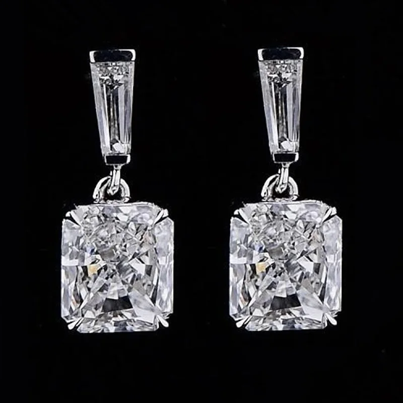 

Ne'w Minimalist Crystal Cubic Zirconia Dangle Earrings for Women Temperament Wedding Engagement Party Earrings Trendy Jewelry