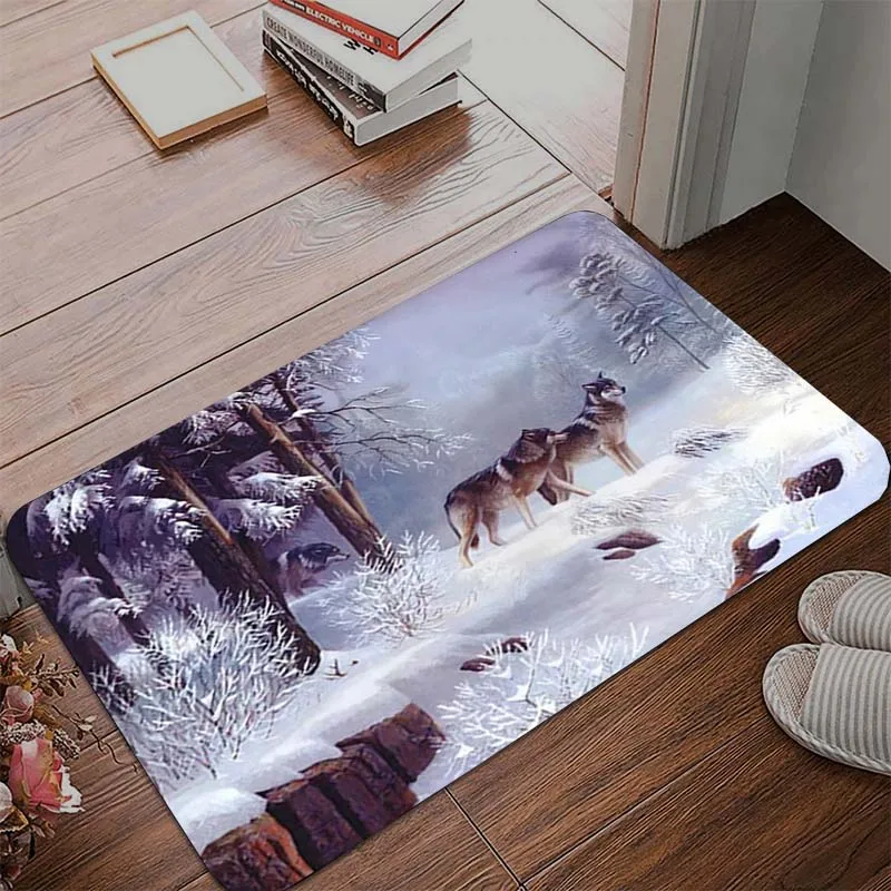 Коврики с изображением волка и Луны мягкие коврики для ванной в гостиную