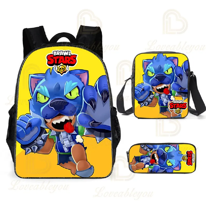 

Shooter 8 To 19 Years Kids Backpack Cartoon Pencil Teen Bag POCO Shelly Shooter Game Leon 3D Printed Student Boys Girls