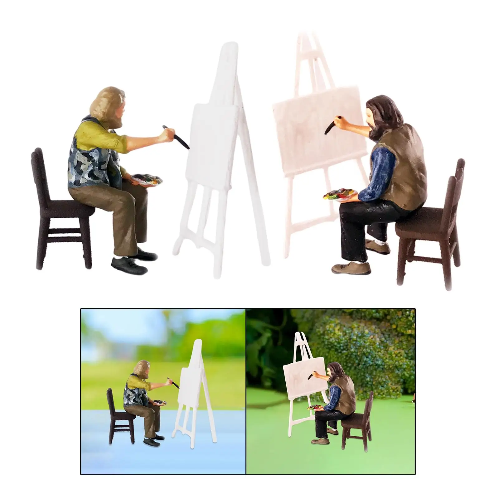 

Mini Figurines Set Scene Props Painting Accessories Crafts Art Supplies Model for Desktop