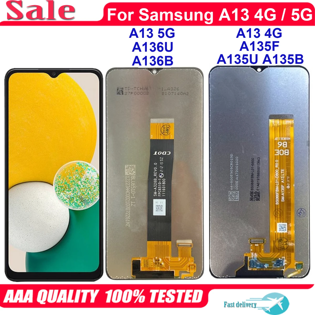 

6,5 ''Оригинальный Для Samsung Galaxy A13 LCD A136 A136U A136B дисплей сенсорный экран дигитайзер в сборе