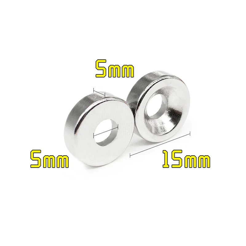 

5/10/15/20/30/50PCS 15x5-4 Disc Search Magnet 15*5 mm Hole 5 mm Round Countersunk Permanent Neodymium Magnet 15x5-4mm N35 15*5-5