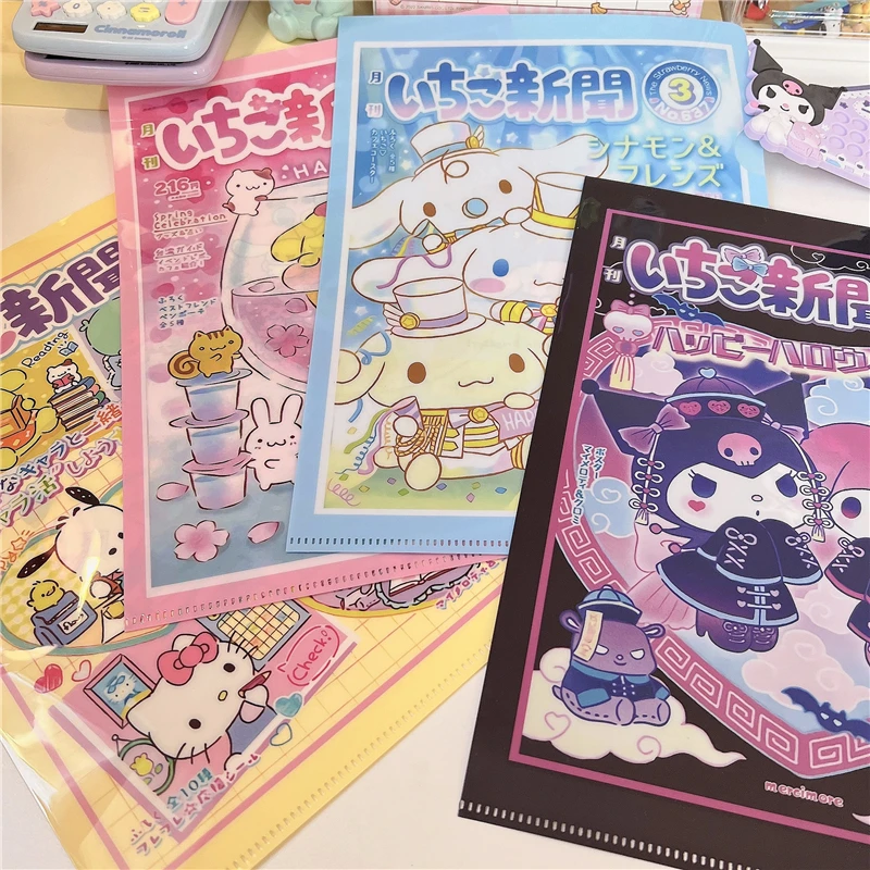 

Кавайная папка, новый стиль, милый Pachacco Kuromi My Melody PVC A4, вместительный аниме-файл, офисный тест, бумажный пакет для хранения