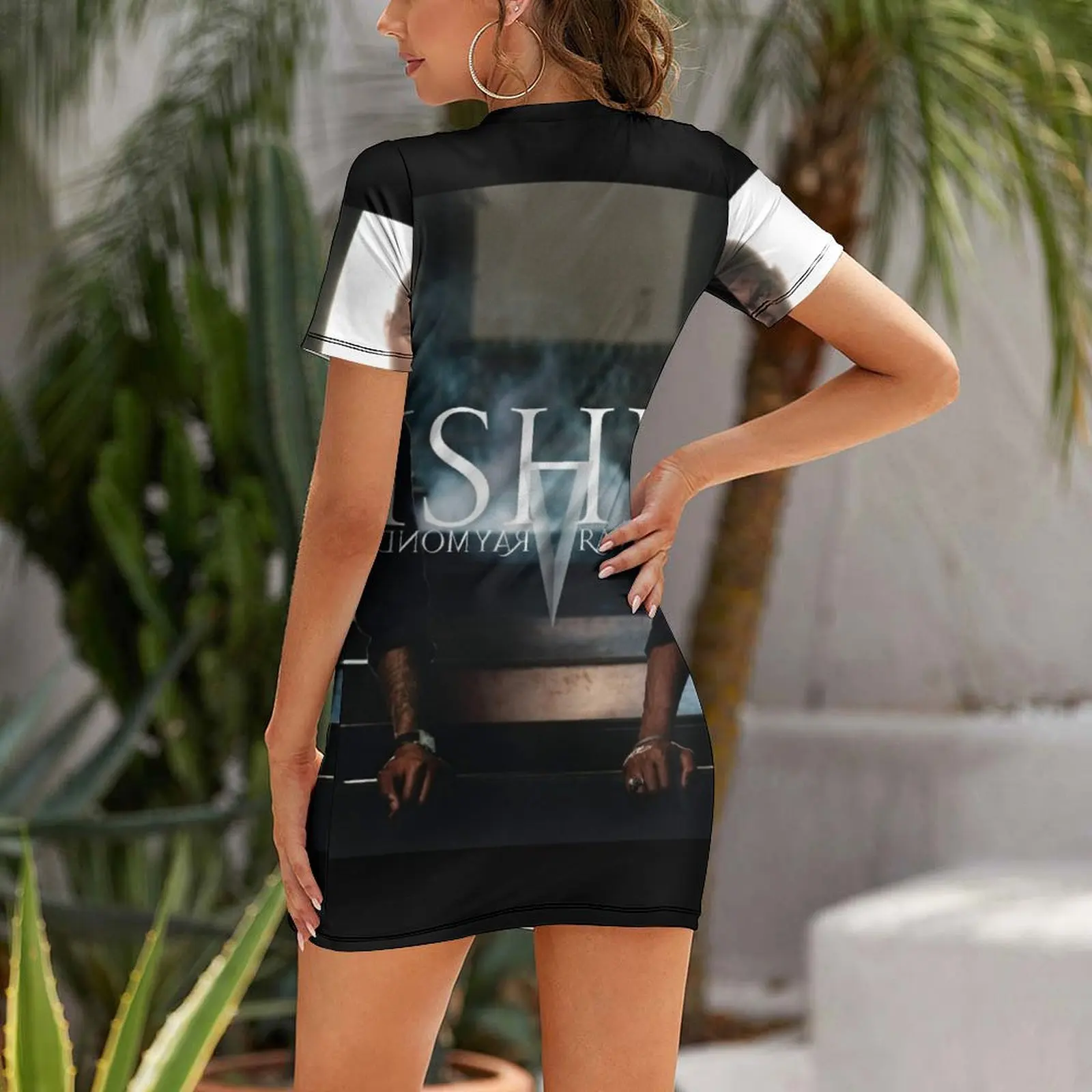 Usher Raymond v платье с короткими рукавами летнее корейские женские летние платья для