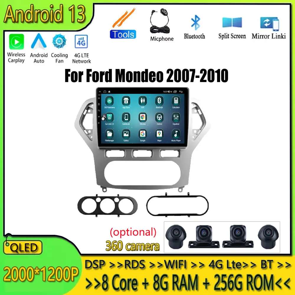 

10.1inch Android 13 For Ford Mondeo 2007-2010 Android Auto Car Radio Multimedia Video Player Navigation GPS Wireless Carplay LTE