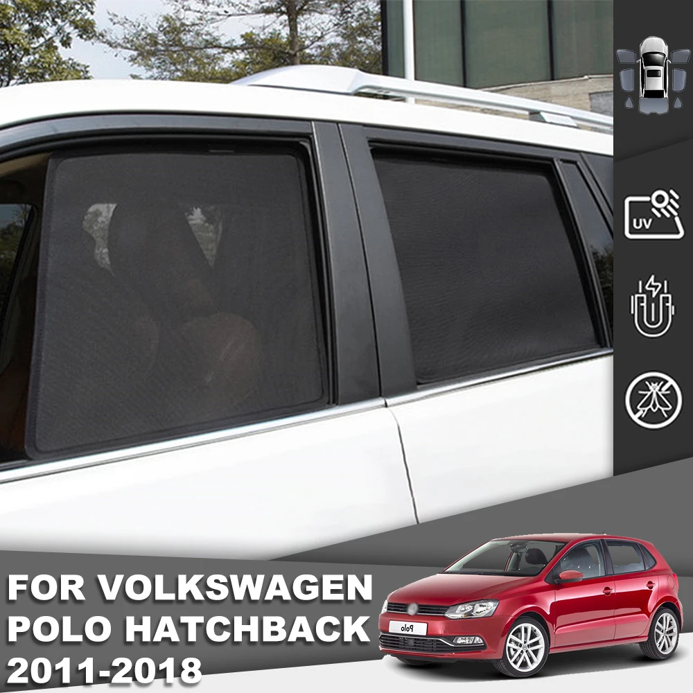 

For Volkswagen VW POLO 6R Hatchback 2009-2018 Magnetic Car Sunshade Front Rear Windshield Frame Curtain Side Window Sun Shade