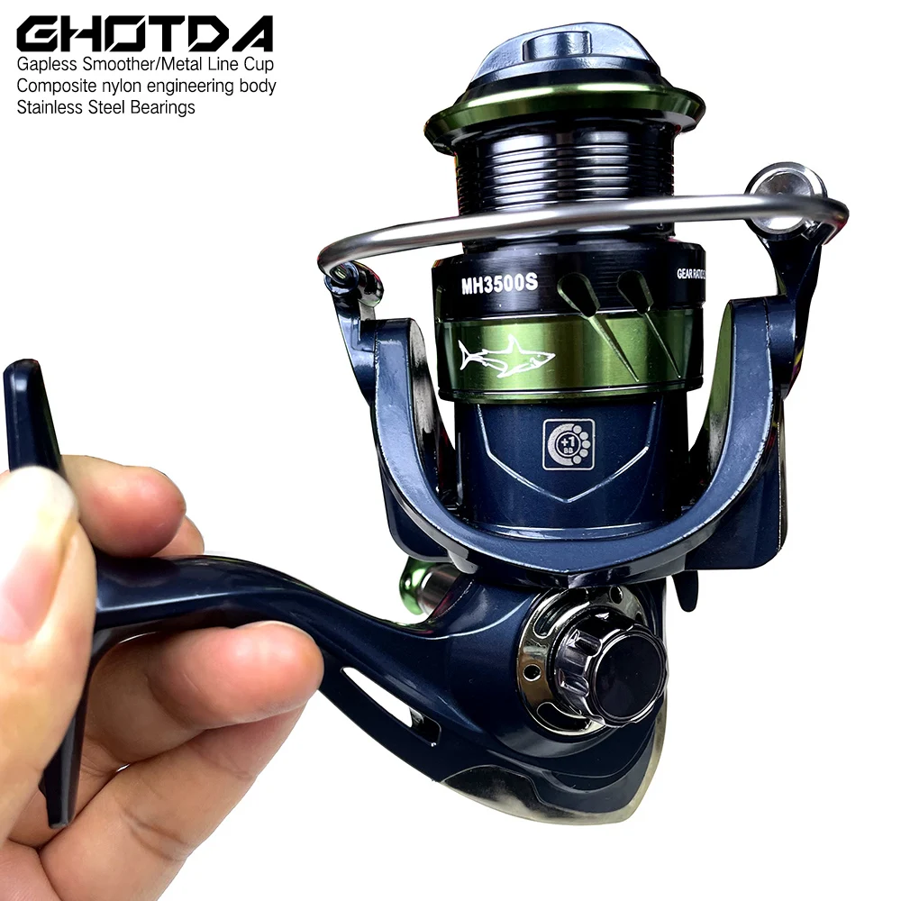 

Fishing Reel Metal Spool Gapless Spinning Reel Shallow Spool for Saltwate Carp Fishing Pesca Fishing Tool