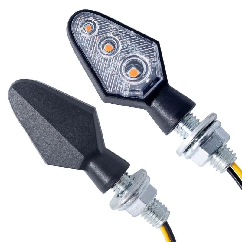 Светодиодные сигнальные фонари для мотоцикла SZYU Поворотники 3 светодиода теплый