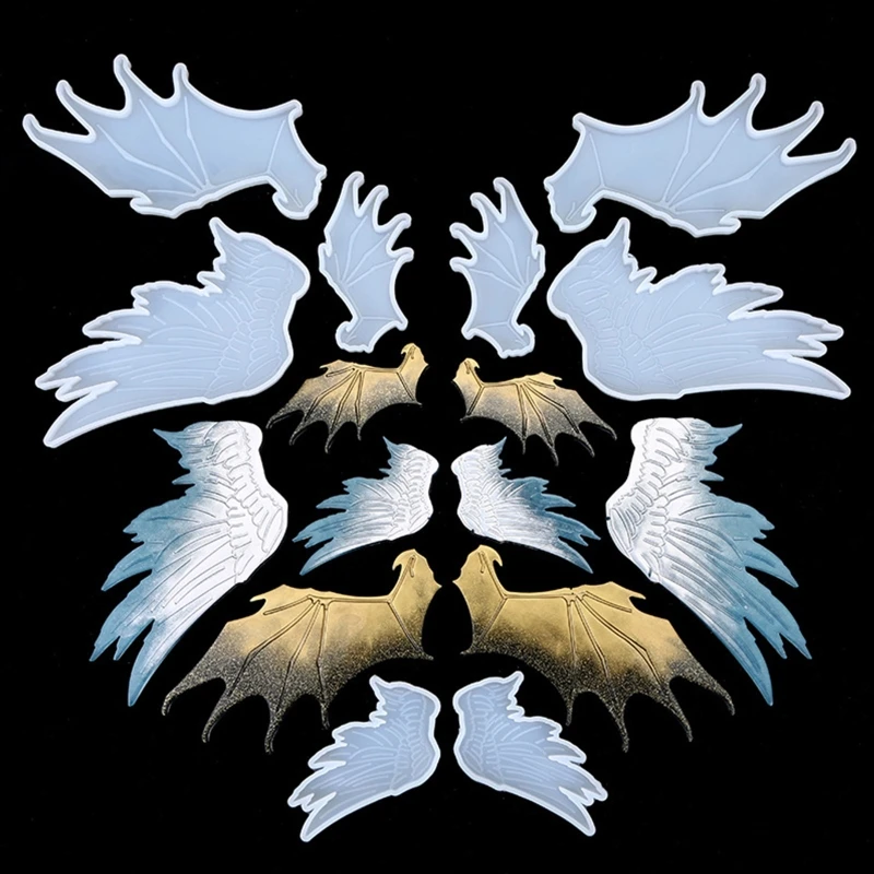 

Крылья ангела дьявола эпоксидная смола капля клей форма брелок декоративная подвесная форма