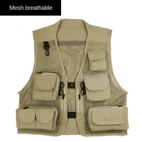 multi pocket vest man breathable outdoor journalist sports fishing photography volunteer vest frock vest