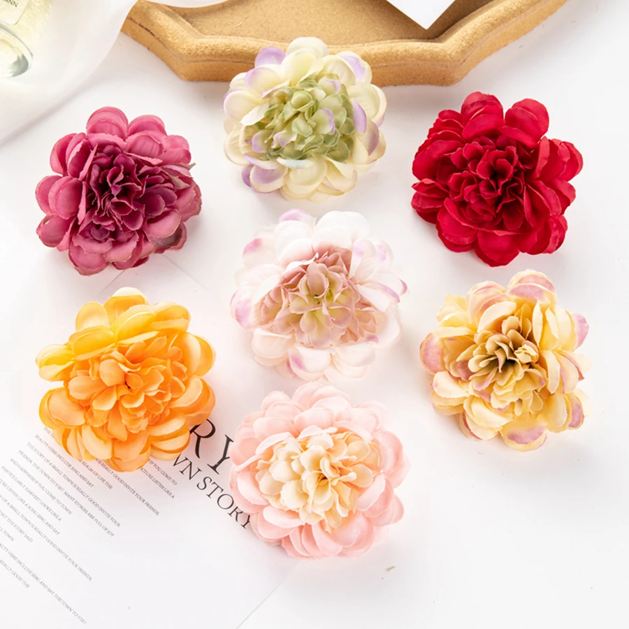 

20Pcs Artificial Flowers Scrapbook Home Decoration Wedding Bridal Brooch Christmas Wreath Accessory Diy Candy Box Silk Hydrangea