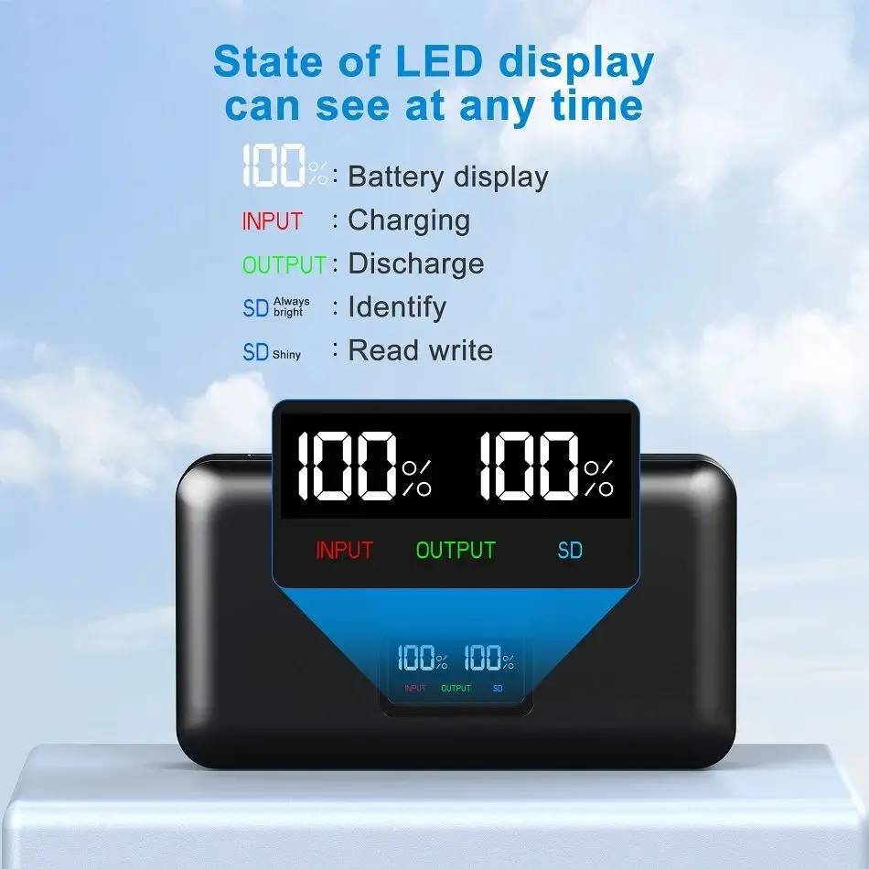 Аккумулятор EPUENDI DMW - BMB9 и зарядное устройство LCD USB с функцией считывания SD карт /