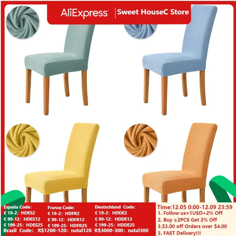 

Polar Fleece Elastic Dining Chair Slipcover Modern Removable Anti-dirty Kitchen Seat Case Stretch Chair Cover for Office Hotel