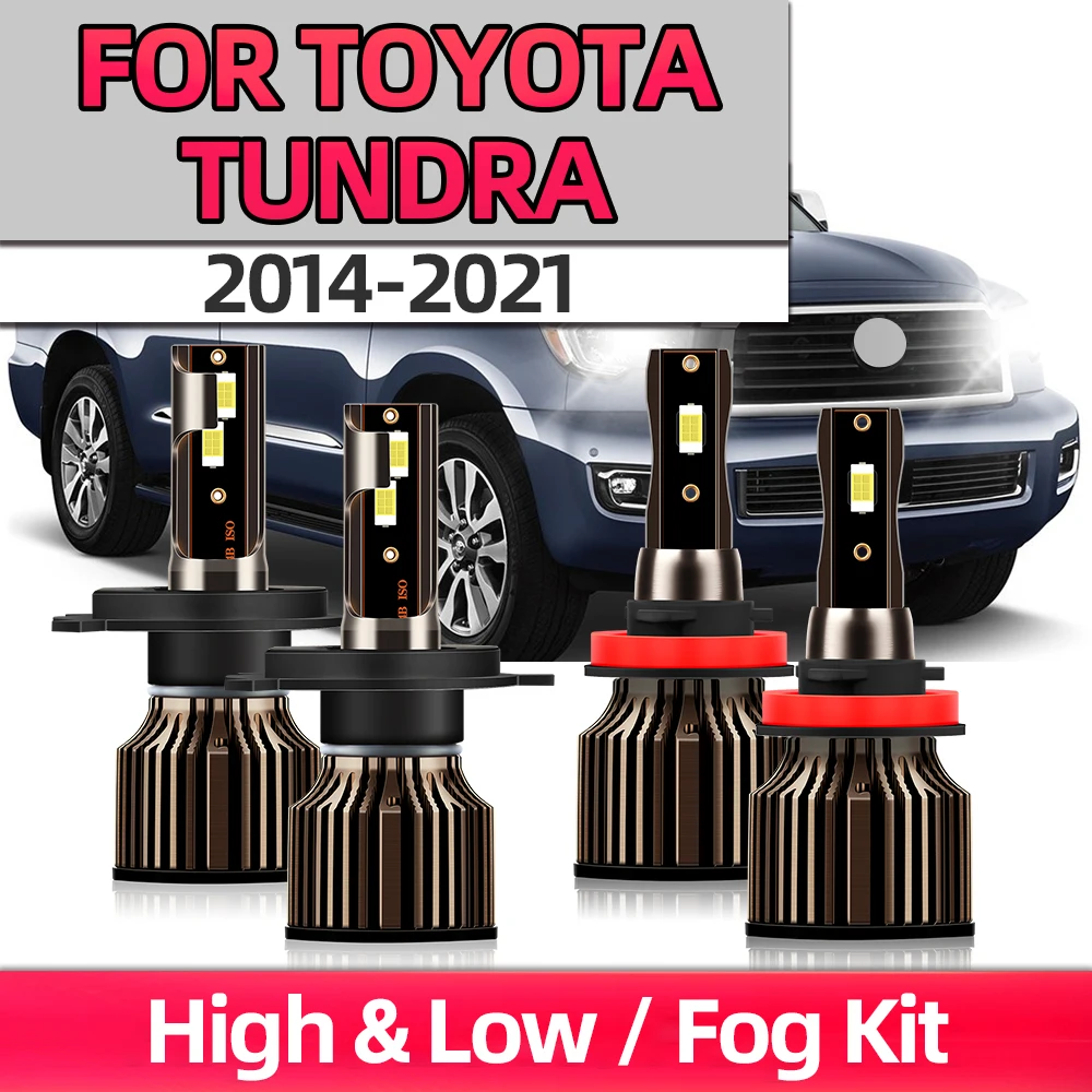 

TEENRAM Car Headlights 9003/H4 Hi/Lo Beam All-in-one Headlamps H16/H11 Fog Light 6000K White light For TOYOTA Tundra 2014-2021