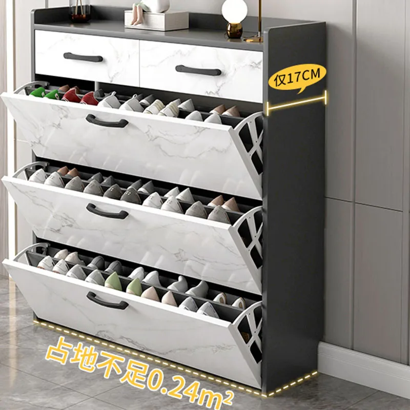 Многофункциональный компактный шкаф для хранения обуви в скандинавском стиле