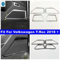 car stereo speaker door sticker cover for volkswagen t roc t roc 2018 2022 stainless steel trim car styling auto accessories