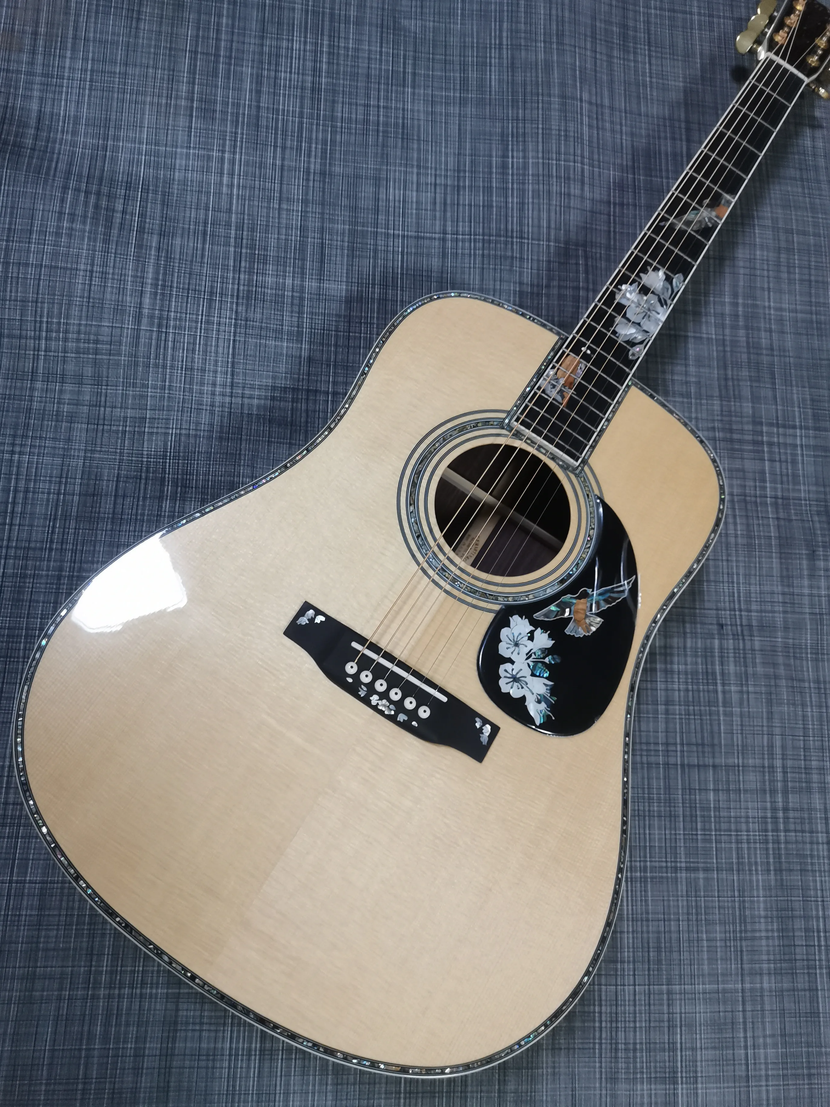 Корпус из цельного дерева 41 дюйм Imperial All Abalone с акустической гитарой черным