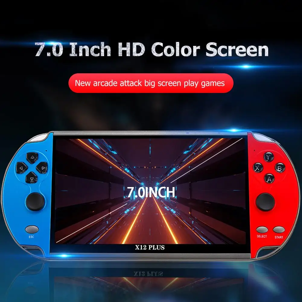 

7.1 Inch HD Screen X7/X12 Plus Handheld Game Console Portable Audio Video Player Classic Play Built-in10000 Free Games free ship