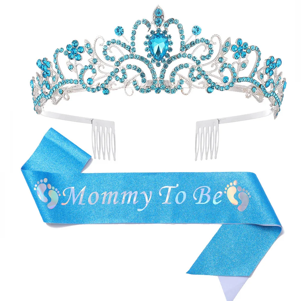 Fashion Letters Mommy to be/ Mom-to-be Rhinestone Crown And Sash  Anniversary Party Headdress Set