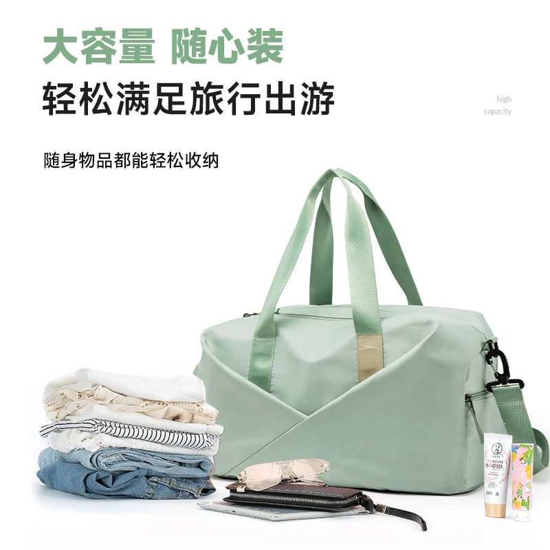 Oxford Travel Bags for Women Sports Traveling Duffel Tote Gym With Shoe Compartment Weekender Overnight Shoulder Bag Waterproof