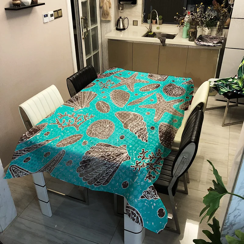 

Interesting Tortoise Pattern Rectangular Tablecloth Waterproof and Oil Proof Table Cover Is Suitable for Home Party Picnic Mat