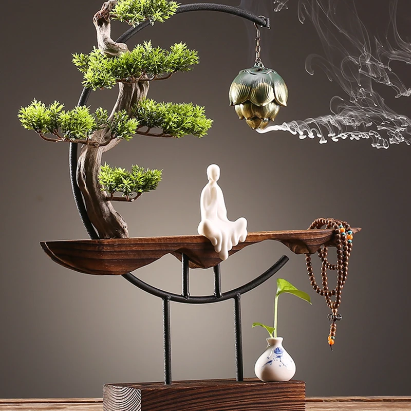

Backflow electric incense Burner Ceramic Wood Holder Home buddha Incense windproof Accessories Wierook Brander Home Decor GTJ50