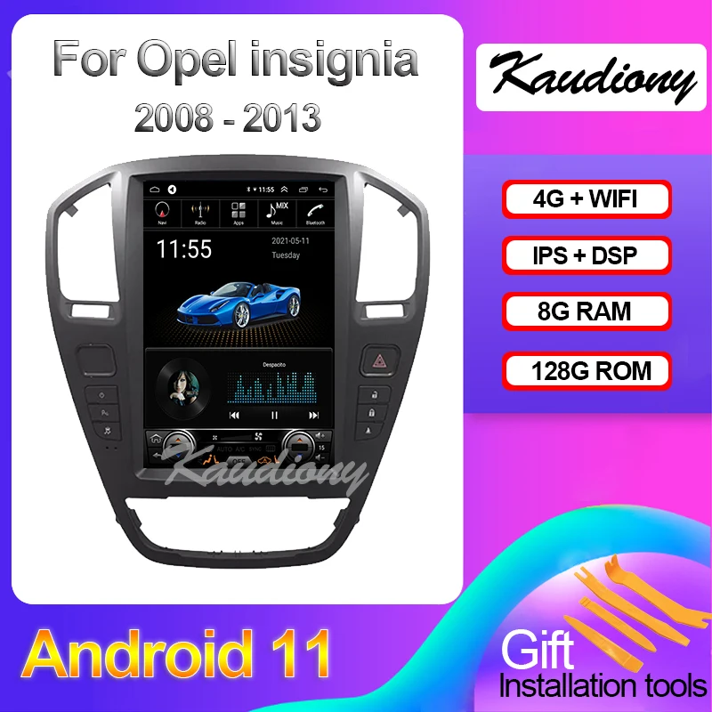 Автомагнитола Kaudiony мультимедийный плеер на Android 12 8 для Opel insignia 10 0 дюйма GPS 4G 2008-2013 |