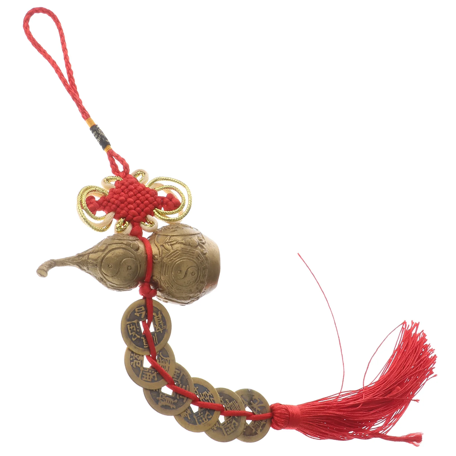 

Chinese Coins Money Gourd Pendant Calabash Ornaments Craft Statue Adornment Desktop Decor Office