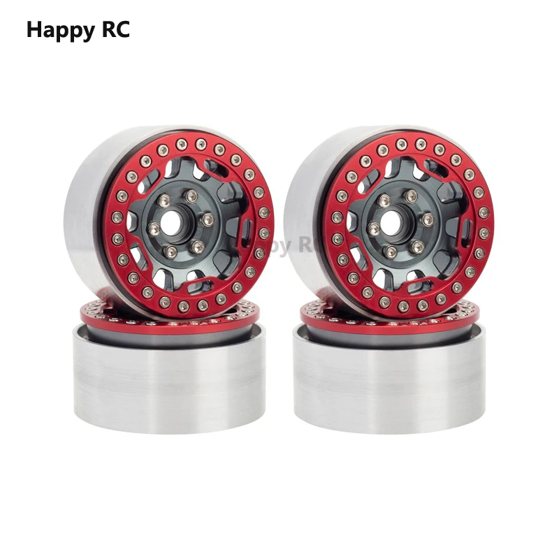 

4 pcs Racing 4PCS 1.9in 1.9'' Beadlock Wheel Metal Wheel Hub Rim 12MM Hex Combiner Part for 1/10 RC Crawler SCX10 90046 D90 TRX4