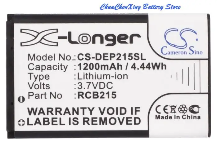 

Аккумулятор Cameron Sino 1200 мАч RCB215, RCB405 для Doro Easy 5 Plus, Easy 5 +, PhoneEasy 332, PhoneEasy 332GSM, Primo 215, Primo 405