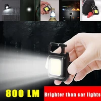 mini led flashlight work light portable pocket flashlight keychains usb rechargeable for outdoor camping small light corkscrew