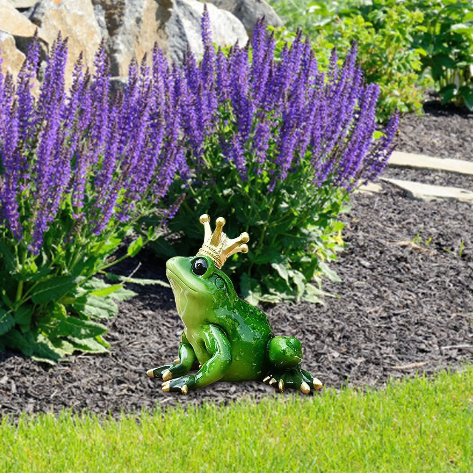 Восхитительная Коллекционная статуя лягушки-принца с короной из искусственной