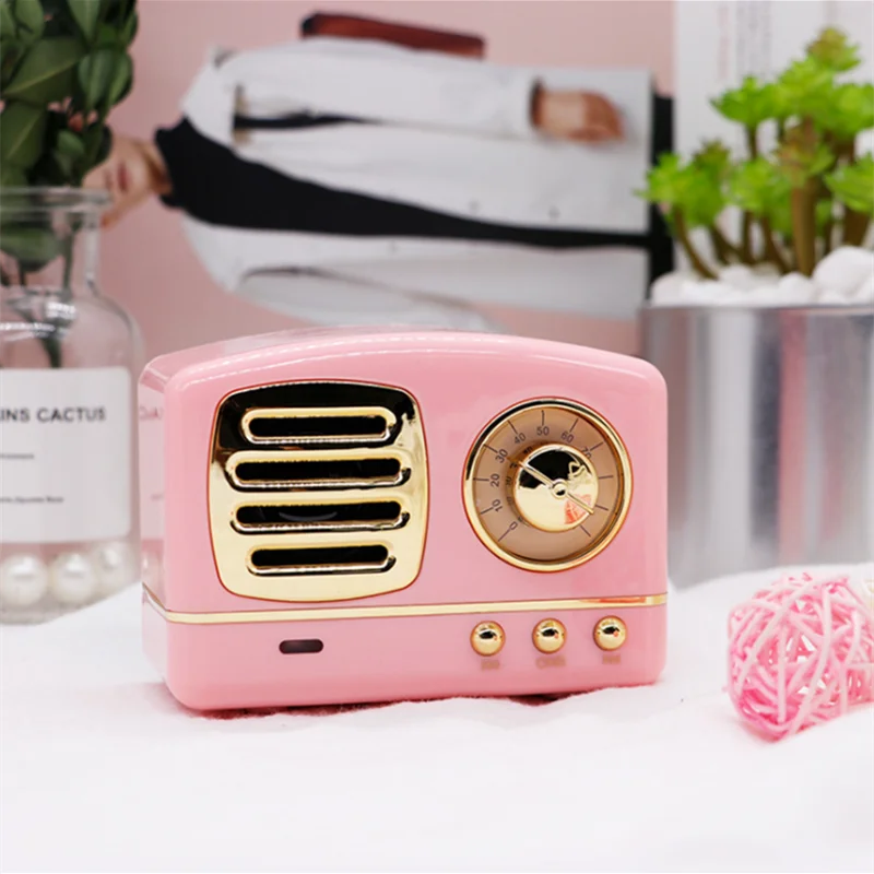 

AWIND Mini Retro Wireless Stereo Speakers Portable Bluetooth Vintage Speakers with Hands-Free Calls Connectable SD Card Slot AUX