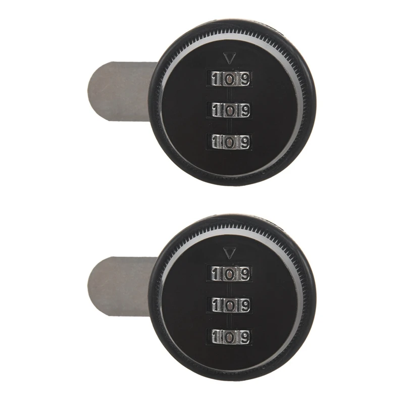

2X Alloy Code Combination Cam Lock Keyless Post Mail Box Cabinet RV 3 Dial Black