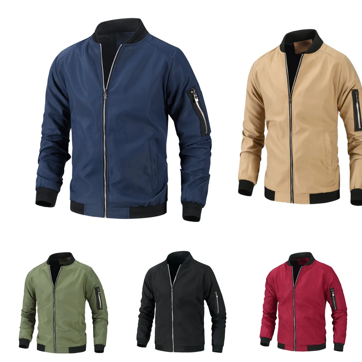 

2022 Spring Autumn Casual Solid Fashion Slim Bomber Jacket Men Overcoat New Arrival Baseball Jackets Men's Jacket S-3XL