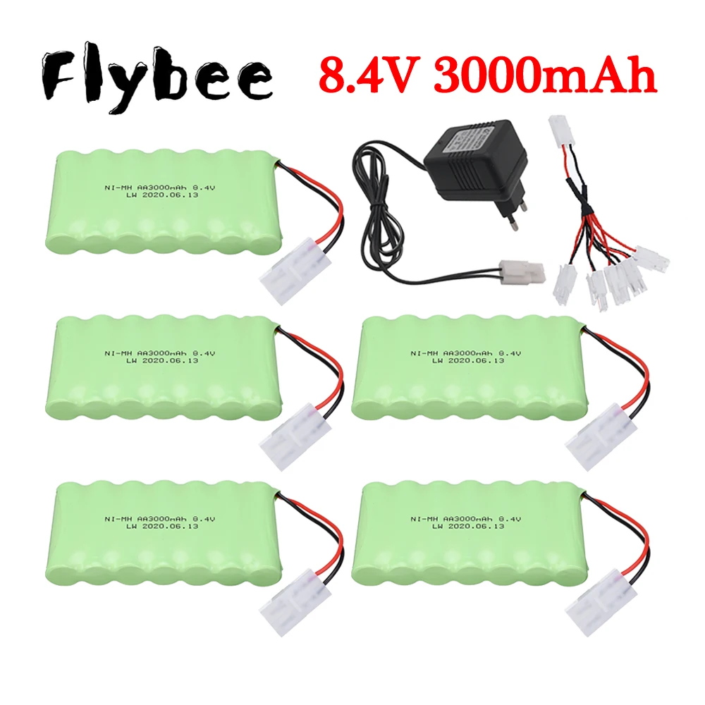 

Аккумуляторная батарея Ni-MH 8,4 в, 3000 мАч + комплекты зарядных устройств для радиоуправляемых игрушек, автомобилей, танков, поезда, роботов, лод...