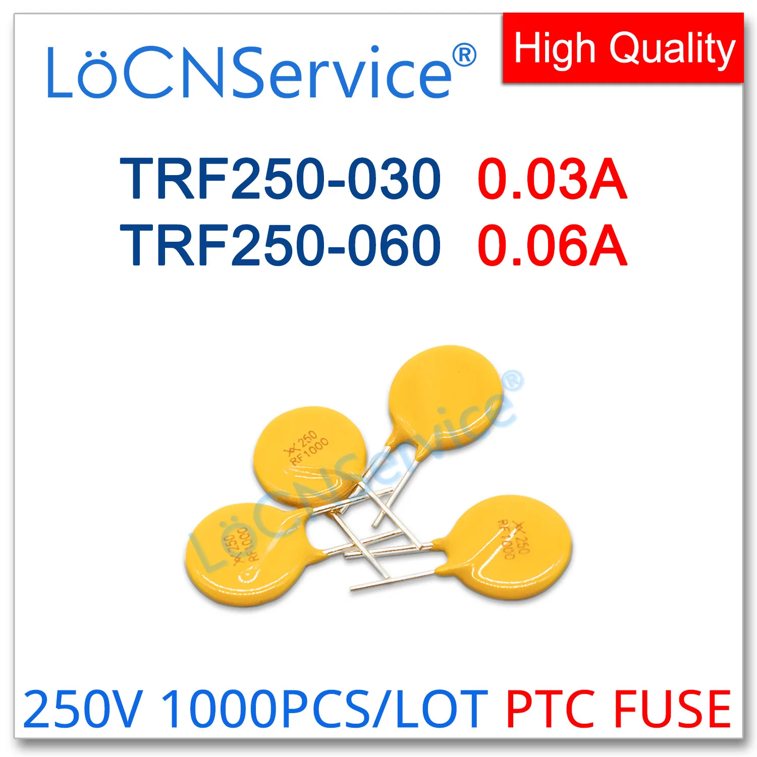 Восстанавливаемый предохранитель LoCNService, 1000 шт., TRF250-030, TRF250-060, 250 В, 0,03a, 0,06a, RF030, RF060, JK250-030U, JK250-060U, китайская версия
