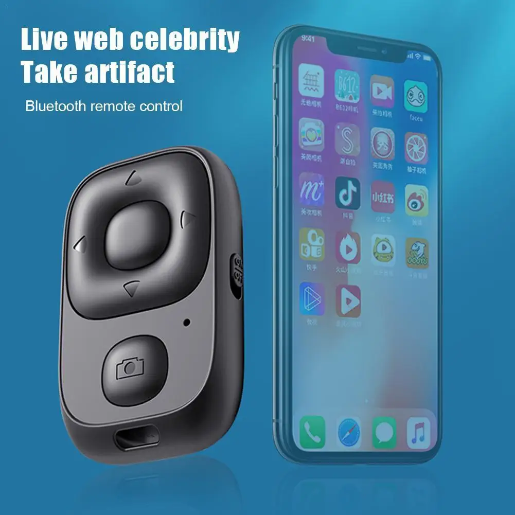 

Bluetooth-Compatible Remote Control Shutter Selfie Button Clicker for tiktok Phones Scroll Videos BT Remote For Smartphone