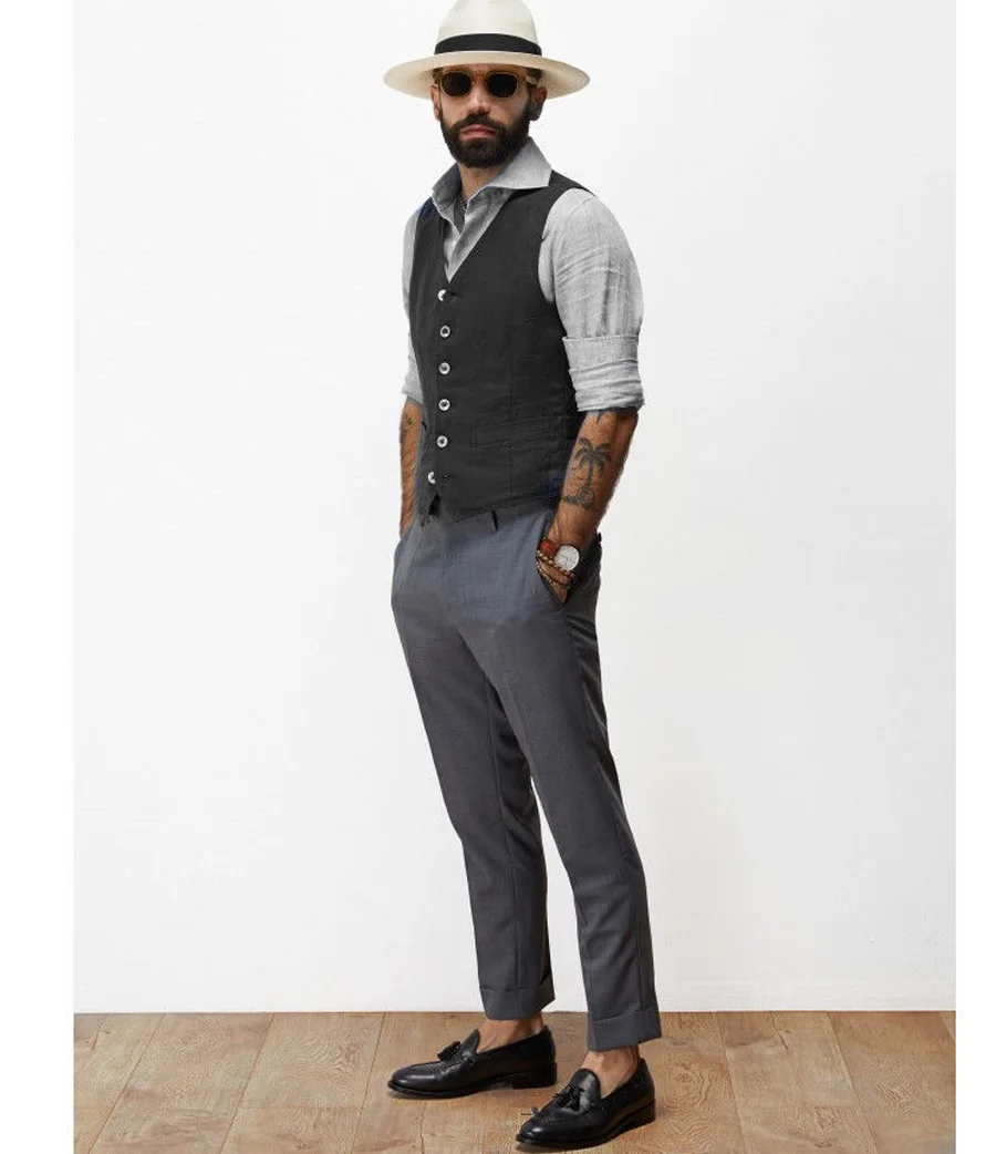 Рисунок 3 - Мужской винтажный жилет из хлопка и льна