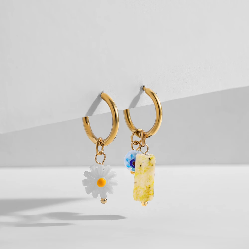 Женские серьги-подвески ручной работы ювелирное изделие из нержавеющей стали с